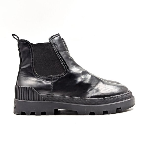 Circus Women Black Vegan Leather Slip-on Platform Festival Chelsea sz 9.5 - Picture 5 of 10